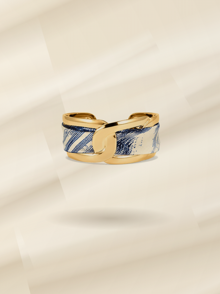 METALIKA STUDIO handcuff collection - gold-tone brass and silk scarf handcuffs