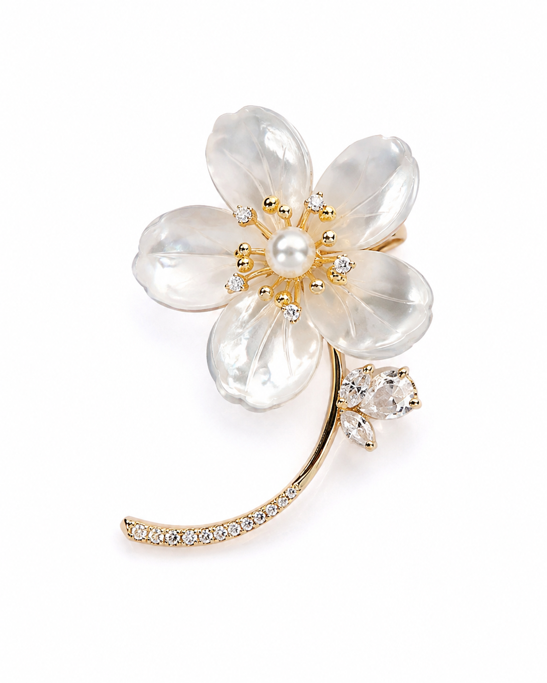 PEARL PETAL BLOSSOM BROOCH