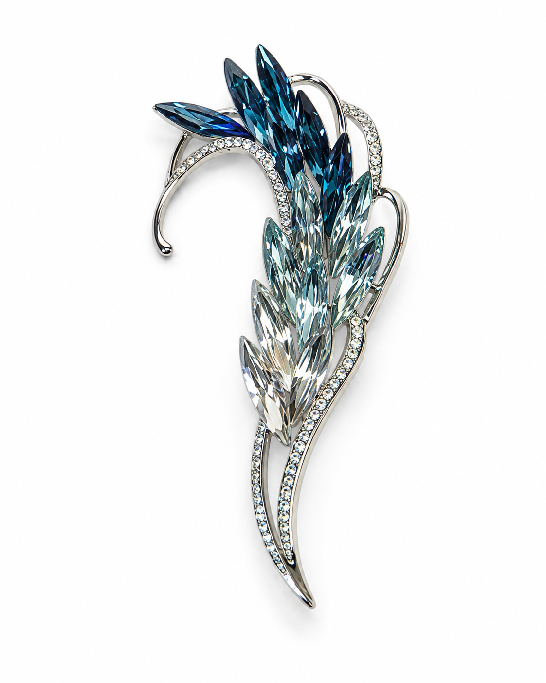 PLUME FEATHER SPRAY BROOCH