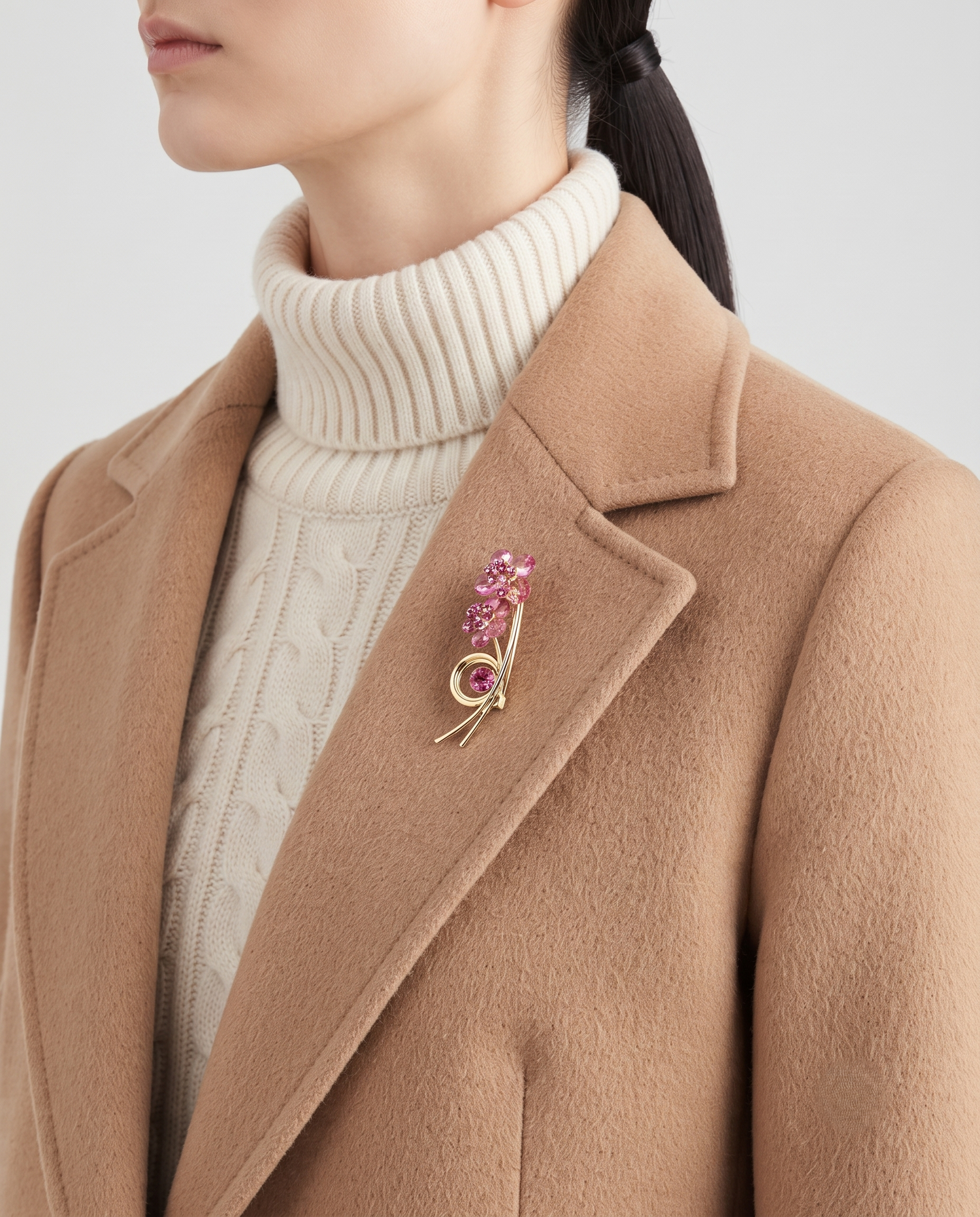 PINK BLOSSOM SPRAY BROOCH
