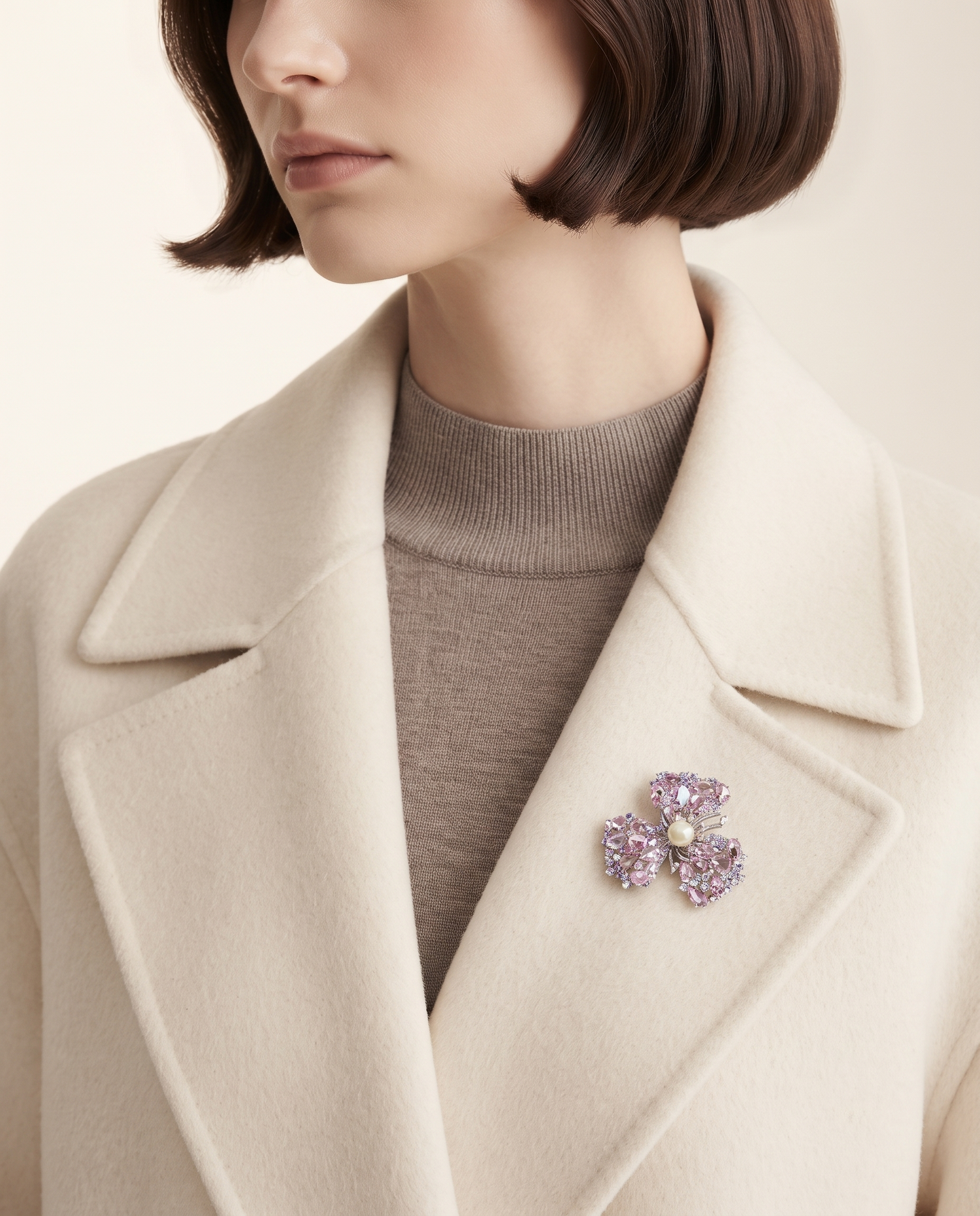 THREE LEAF PETAL BROOCH
