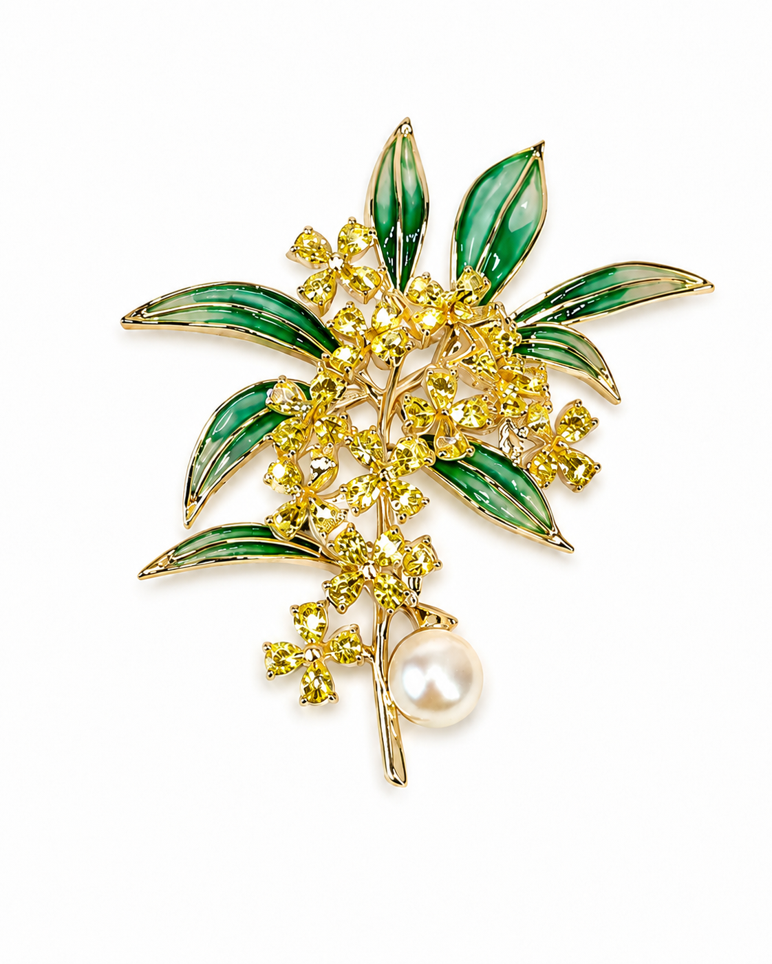 GARDEN SPRIG PEARL BROOCH