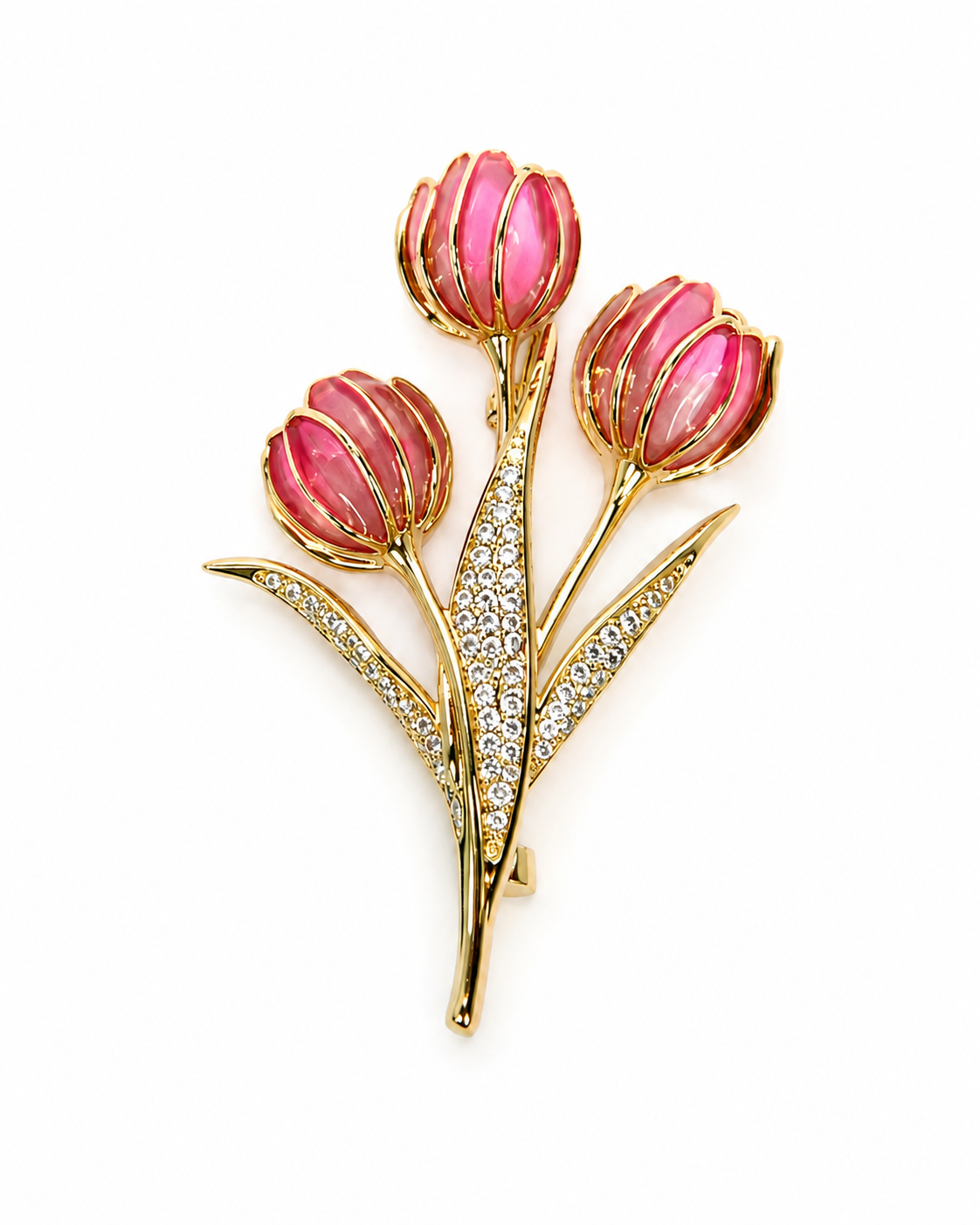TRIPLE TULIP BLOOM BROOCH