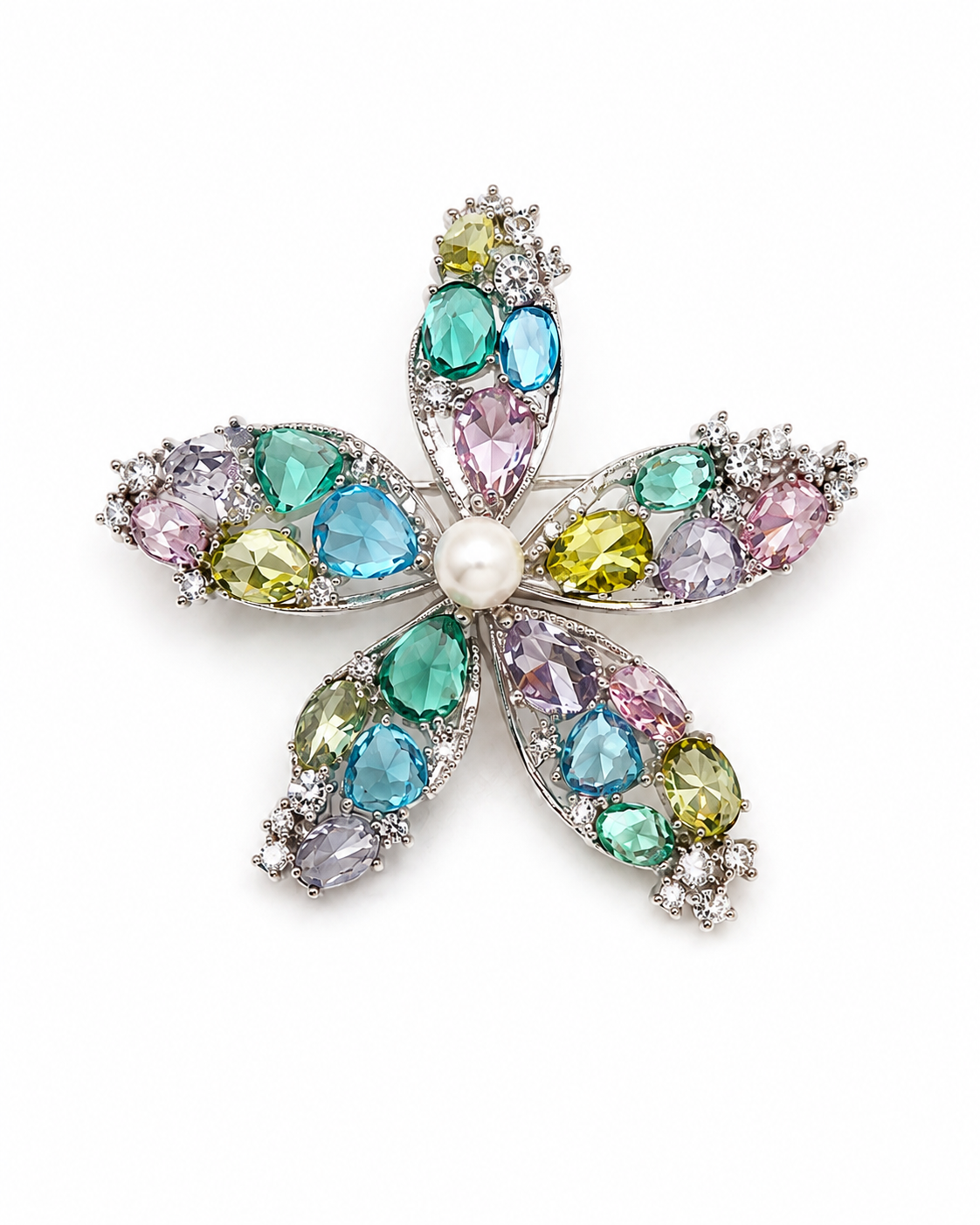 STARBURST RAINBOW PETAL BROOCH