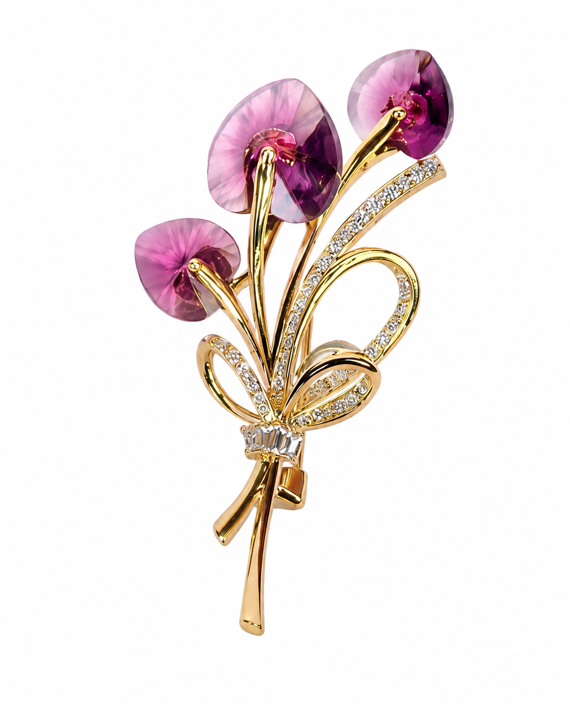 VIOLET PETAL BOUQUET BROOCH