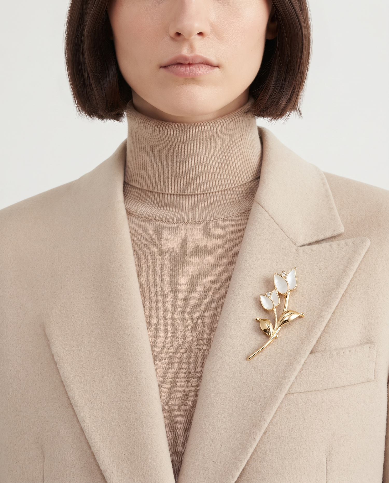 PEARL BUD STEM BROOCH
