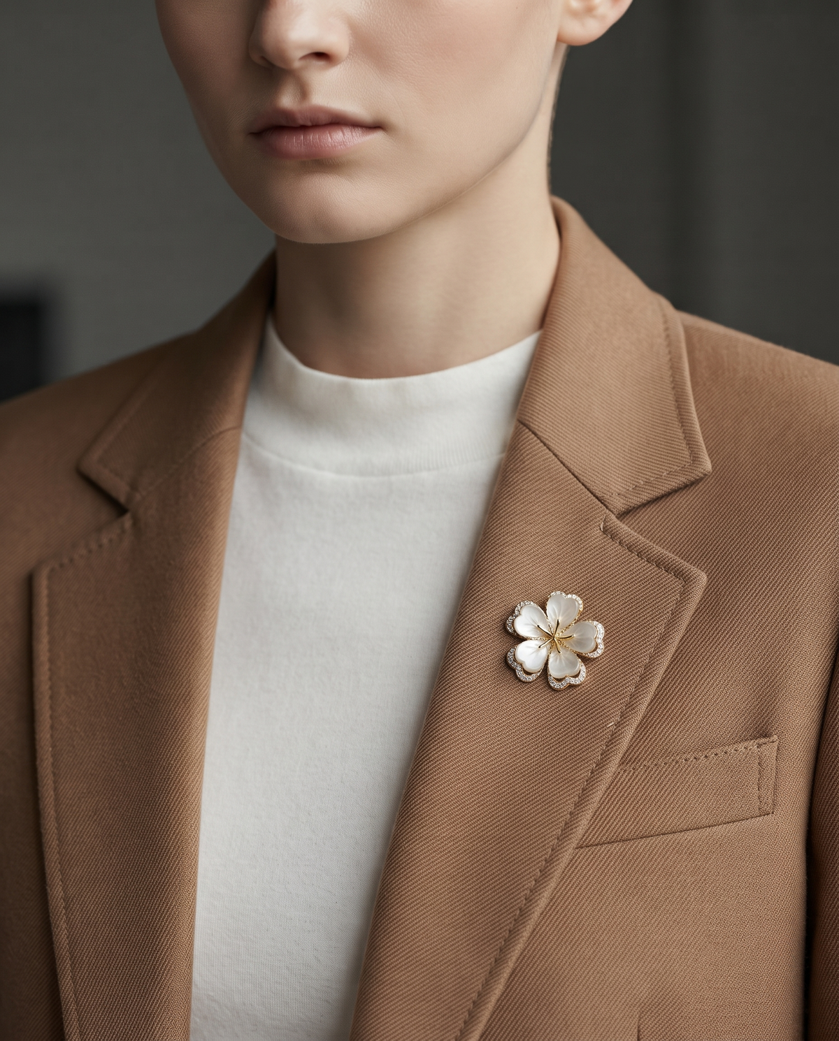 MOTHER OF PEARL BLOSSOM BROOCH
