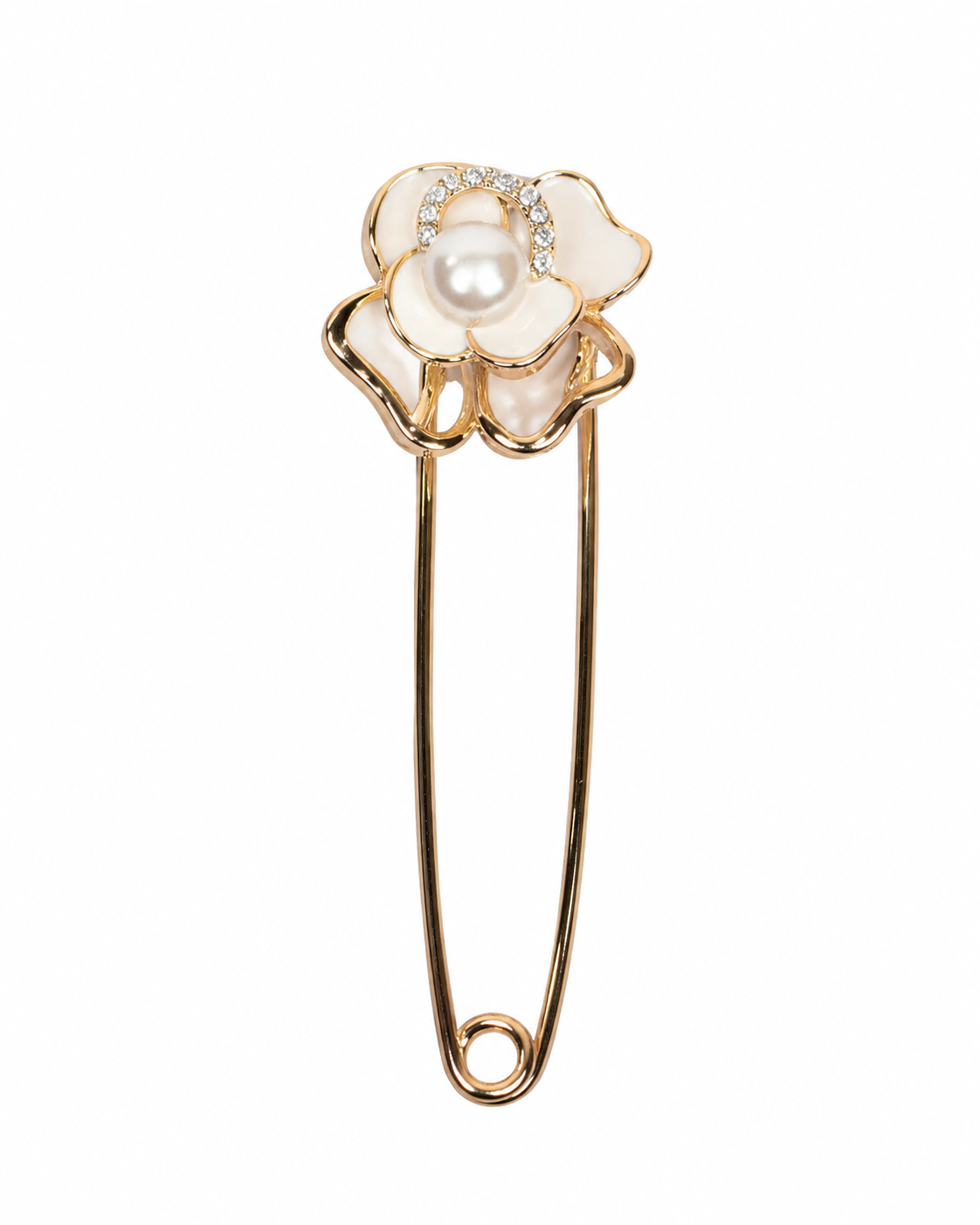 PEARL BLOOM SAFETY PIN BROOCH