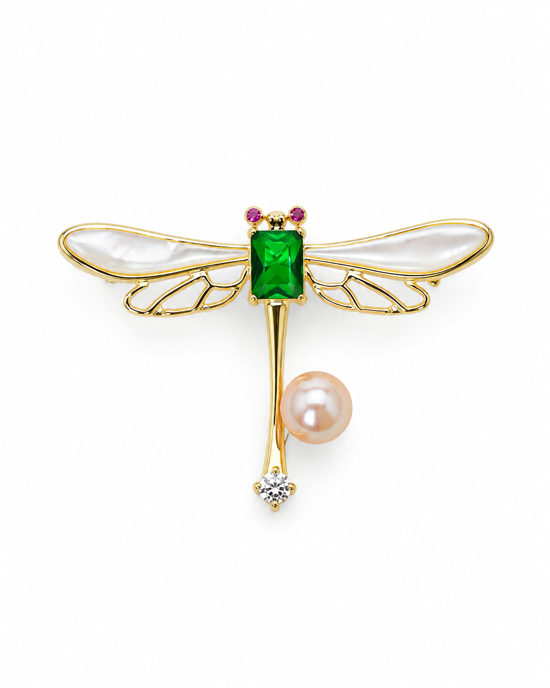 EMERALD WING DRAGONFLY BROOCH