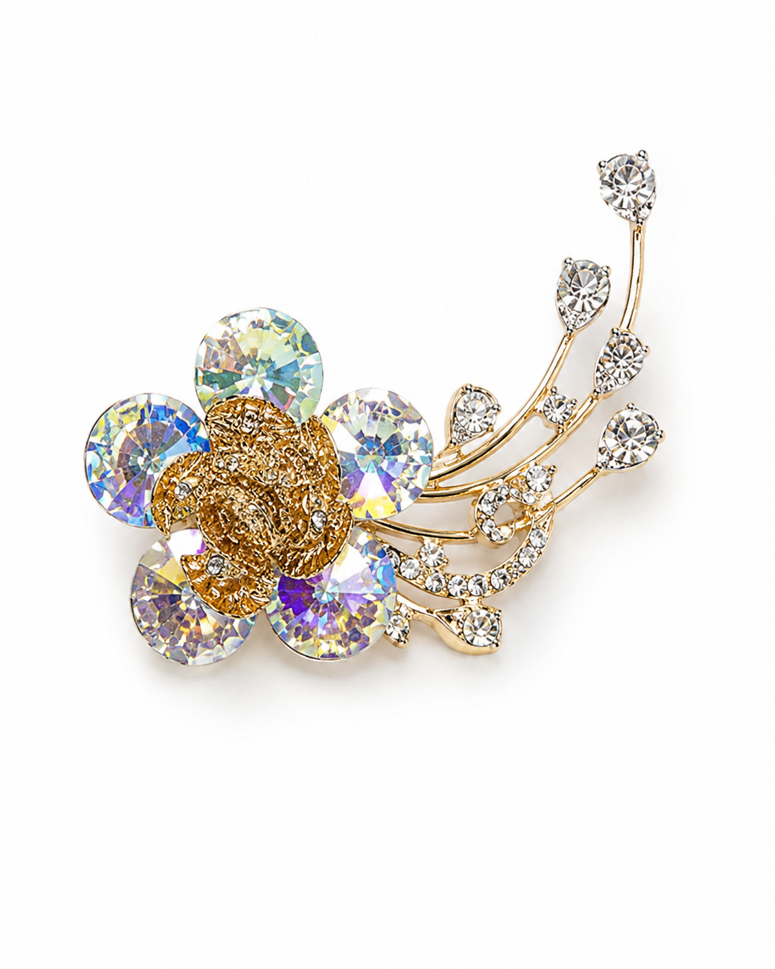 IRIDESCENT BLOOM SPRAY BROOCH