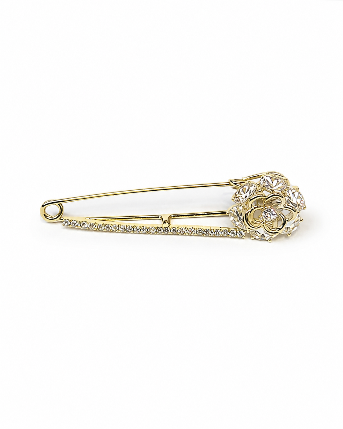 CRYSTAL ROSETTE PIN BROOCH