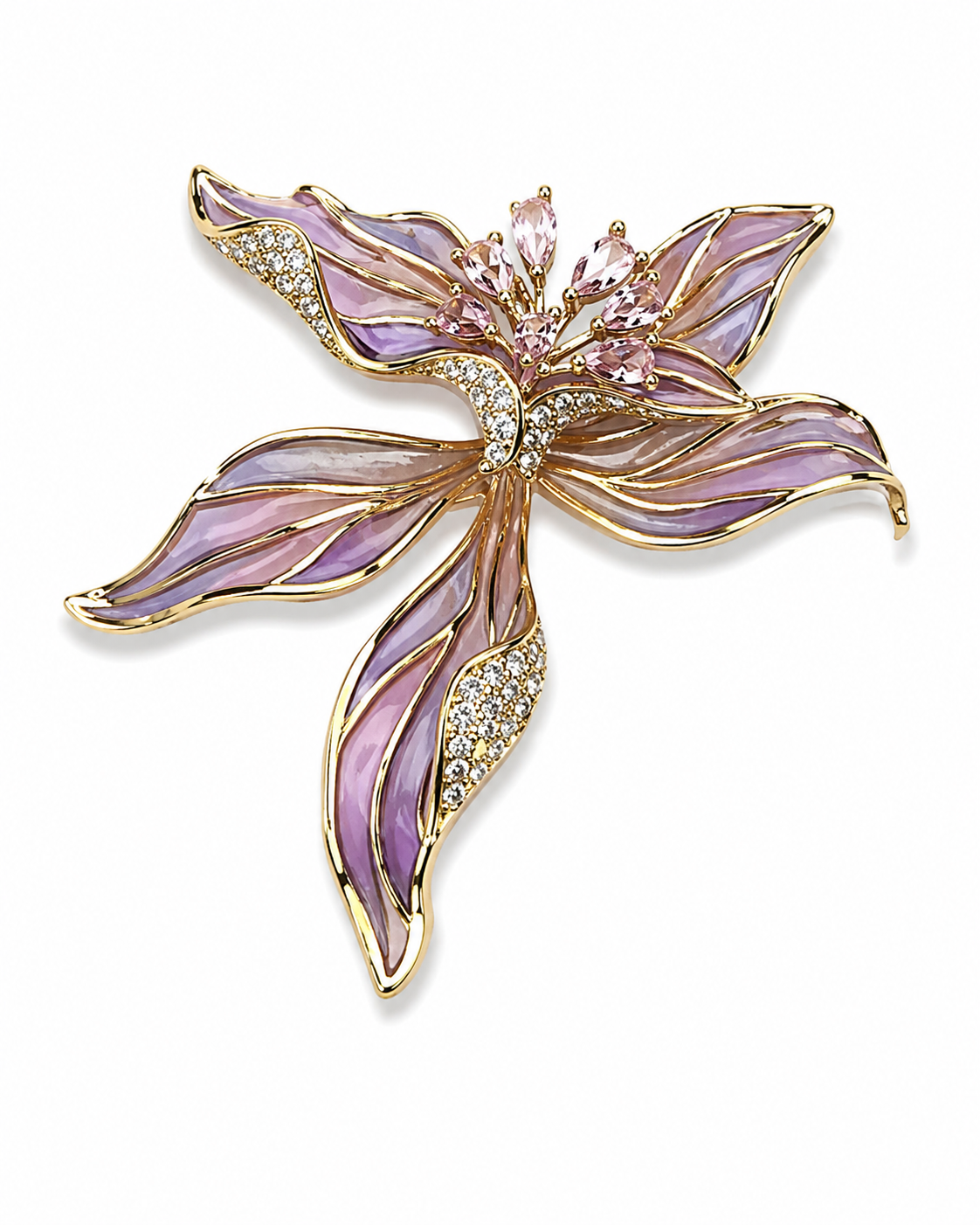 WILD ORCHID PETAL BROOCH