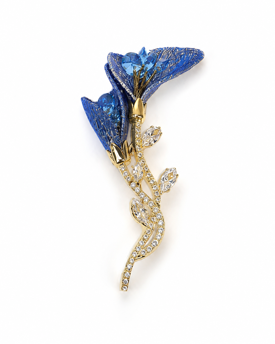 SAPPHIRE PETAL VINE BROOCH