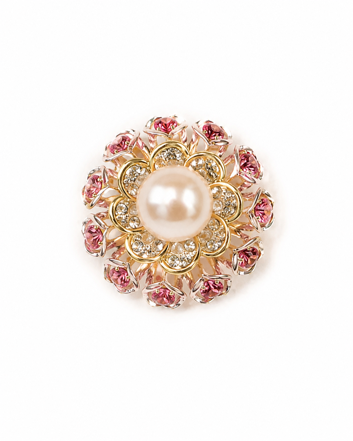ROSETTE PEARL CLUSTER BROOCH