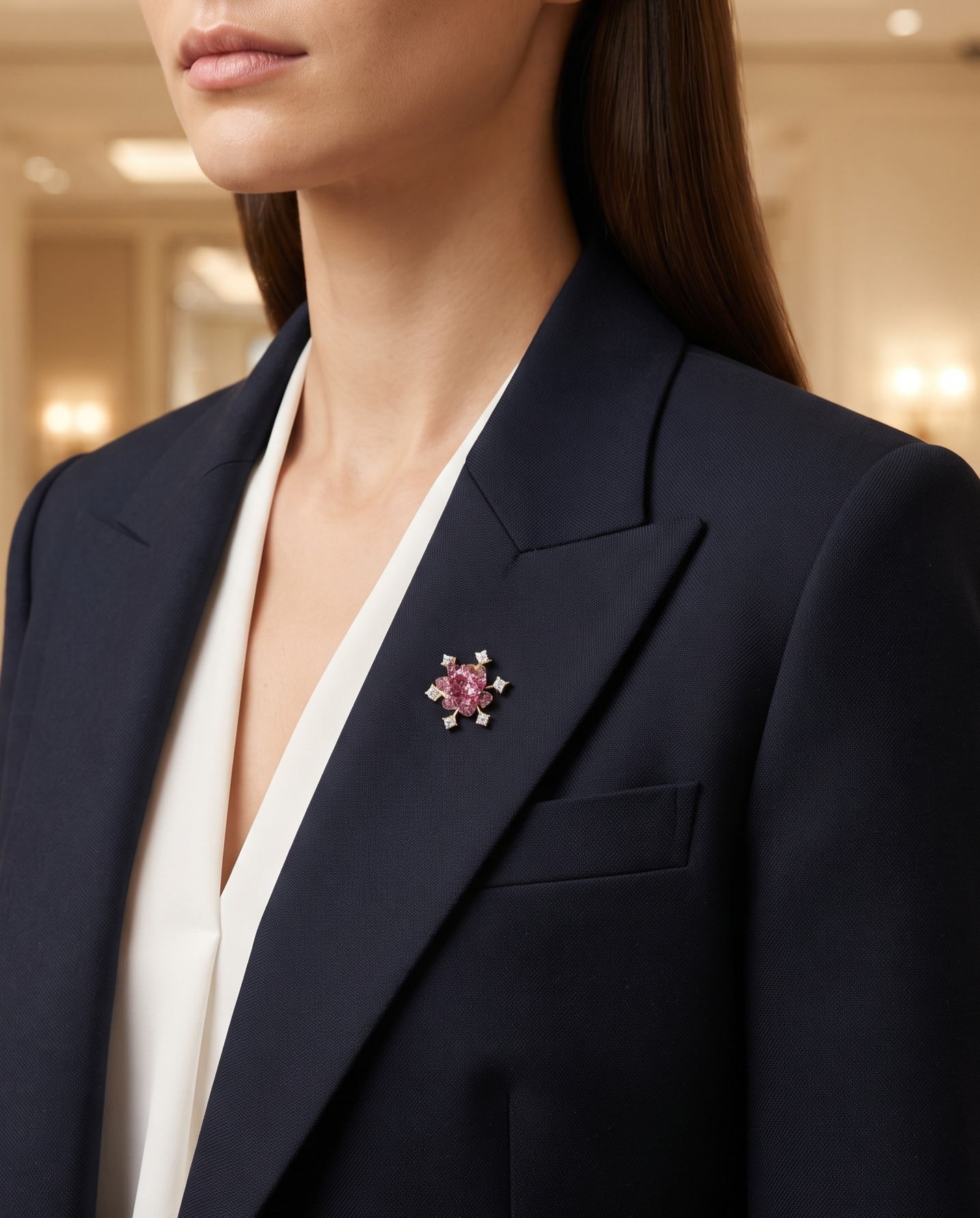 ROSE BLOOM CRYSTAL BROOCH