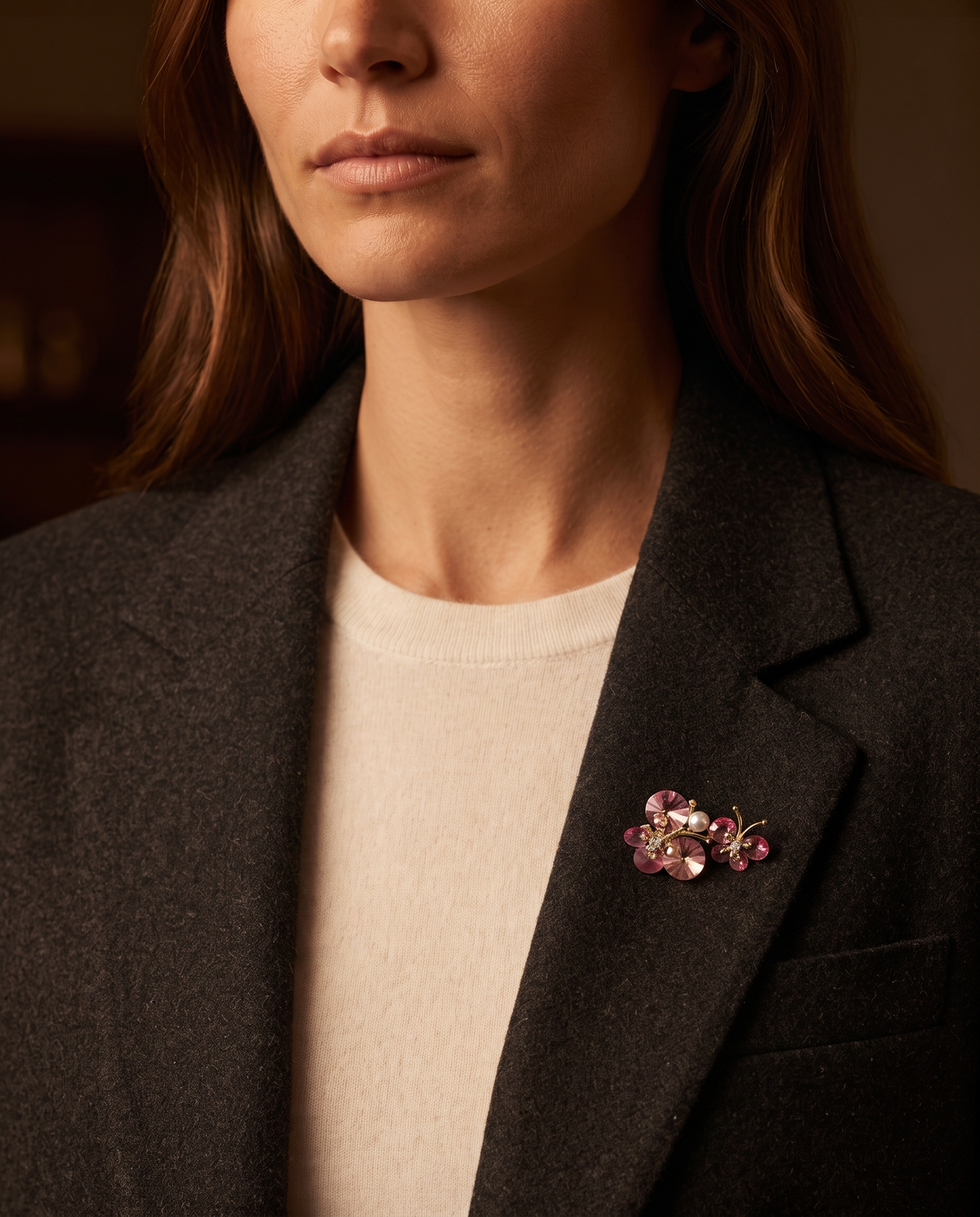 WHISPERING PETAL PEARL BROOCH