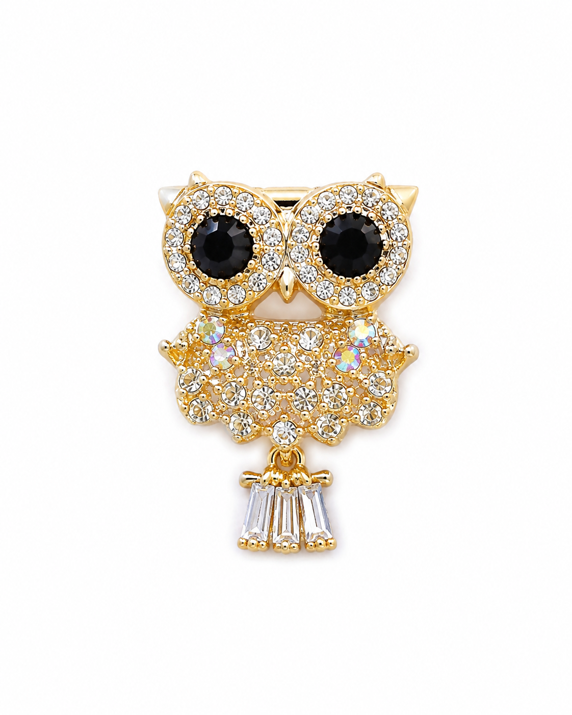 MIDNIGHT OWL CRYSTAL BROOCH