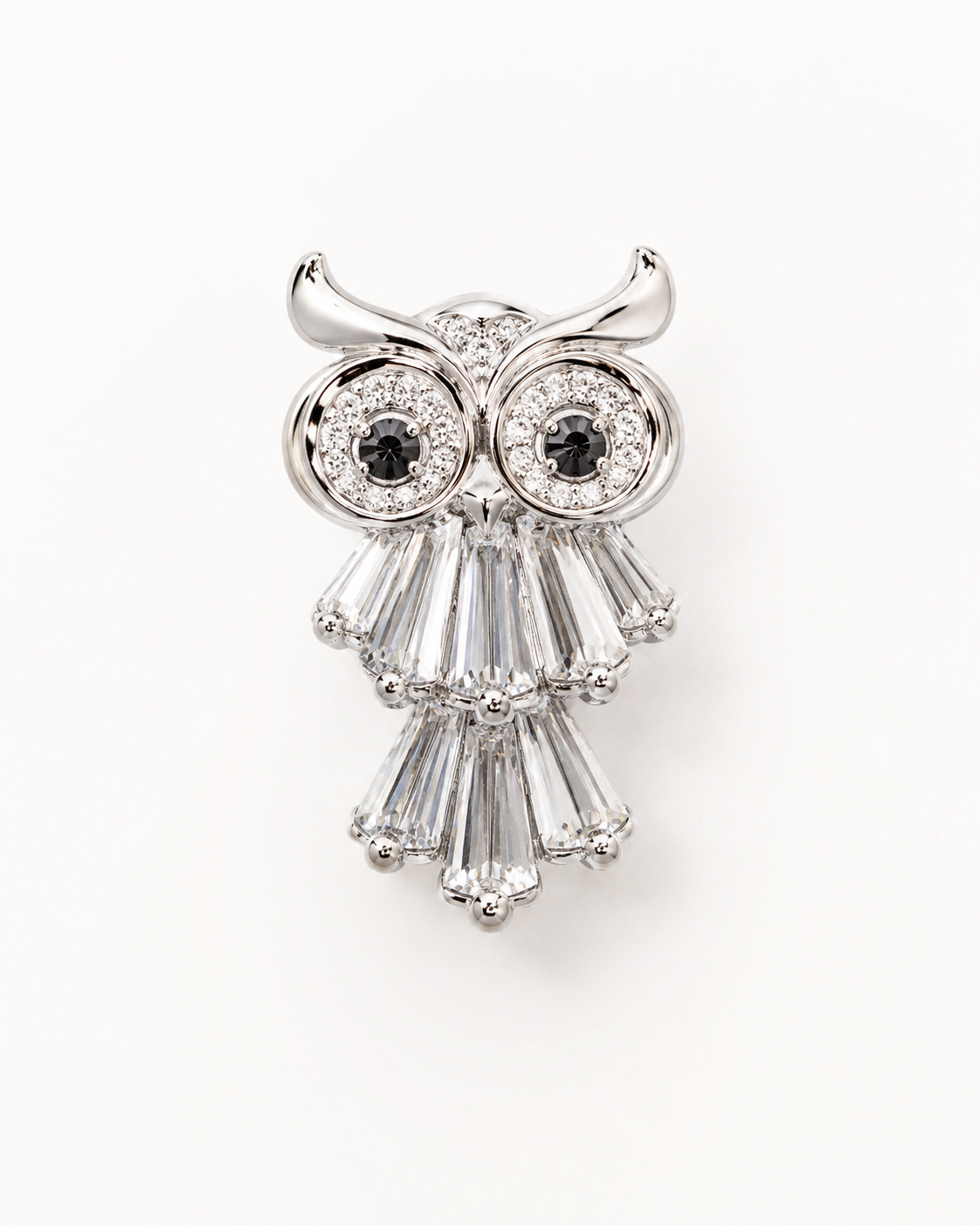 SILVER NOCTURNAL OWL BROOCH