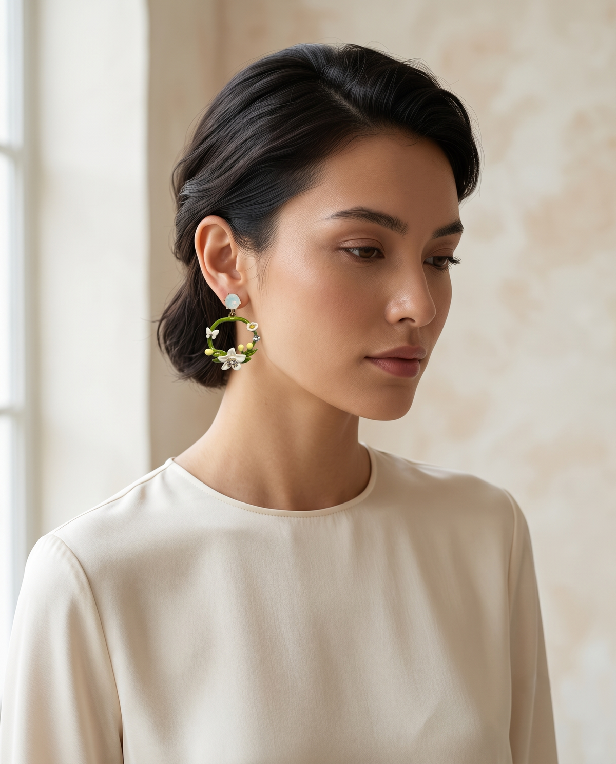 BOTANICAL BLOOM WREATH EARRING