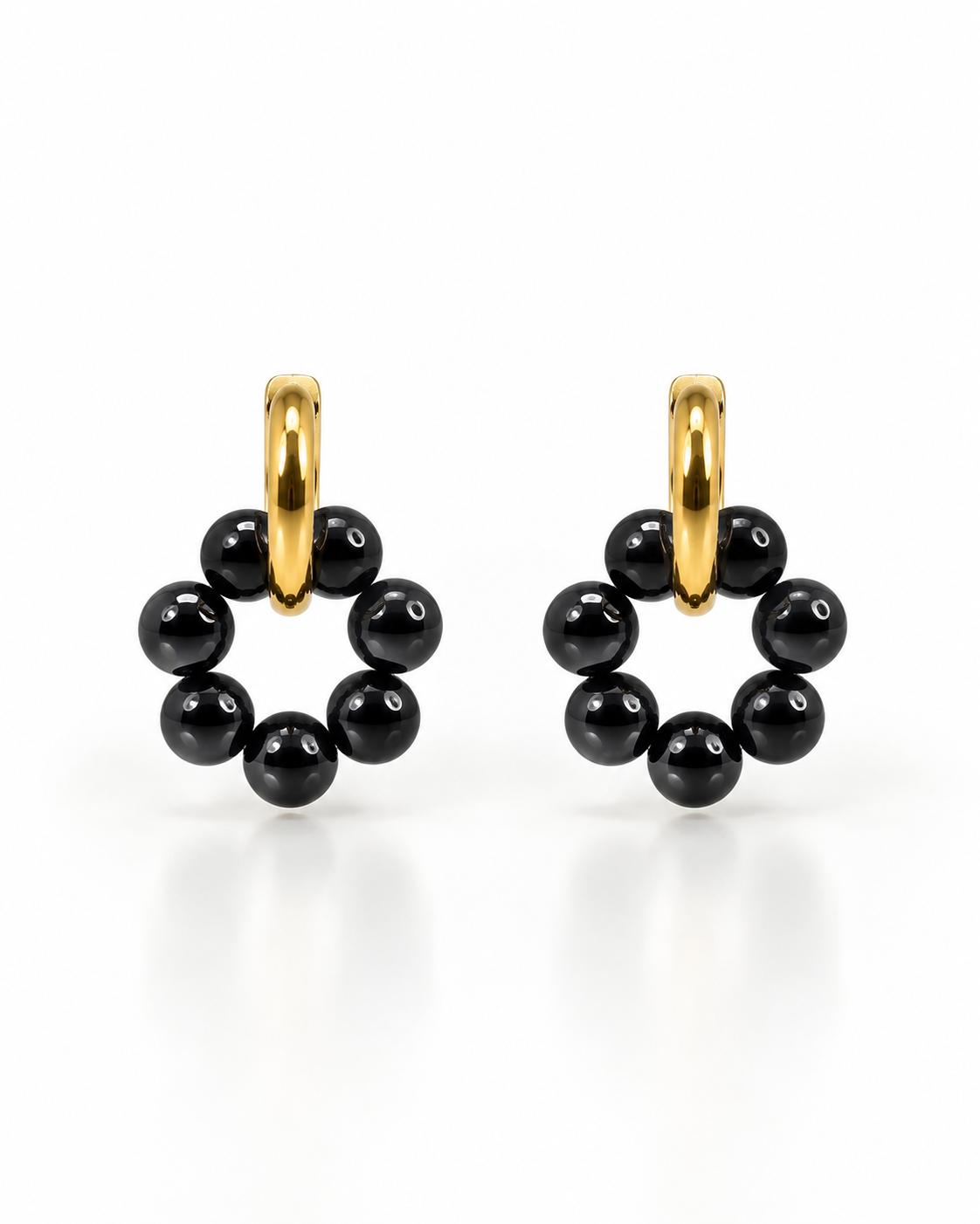 NOIR BEADED HOOP EARRINGS