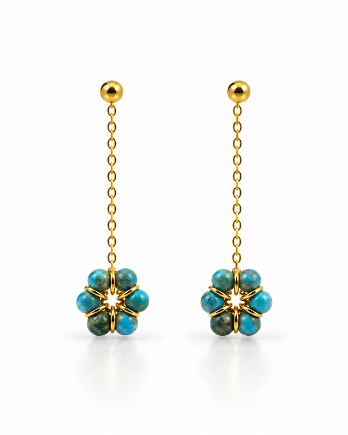 TURQUOISE BLOOM DROP EARRINGS