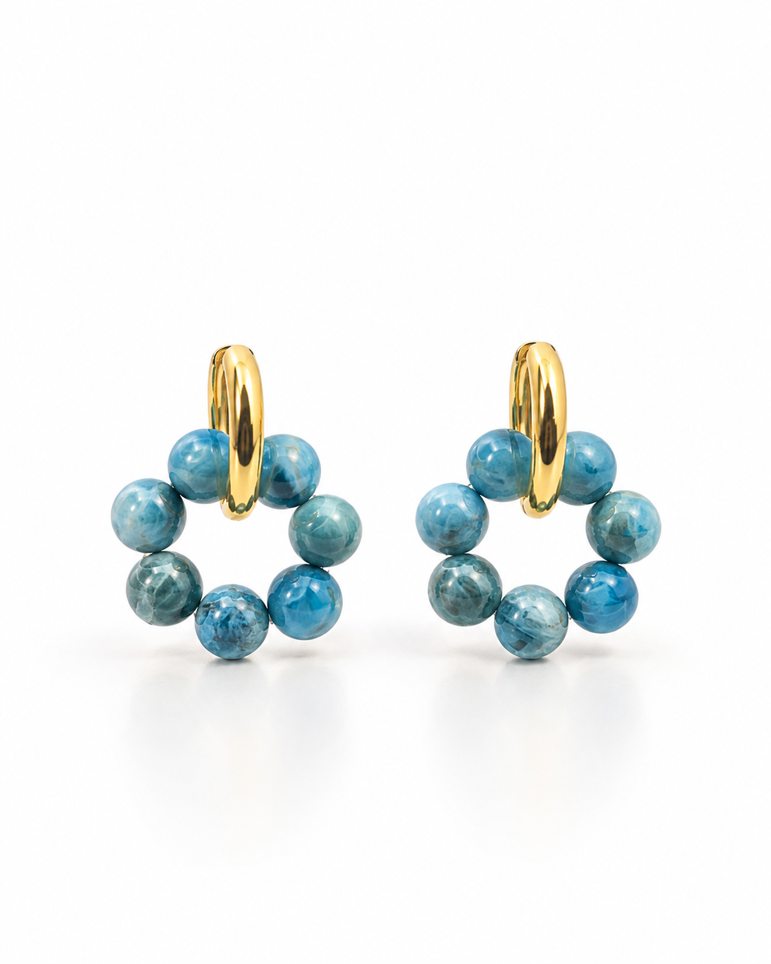 AZURE BEADED HOOP EARRINGS