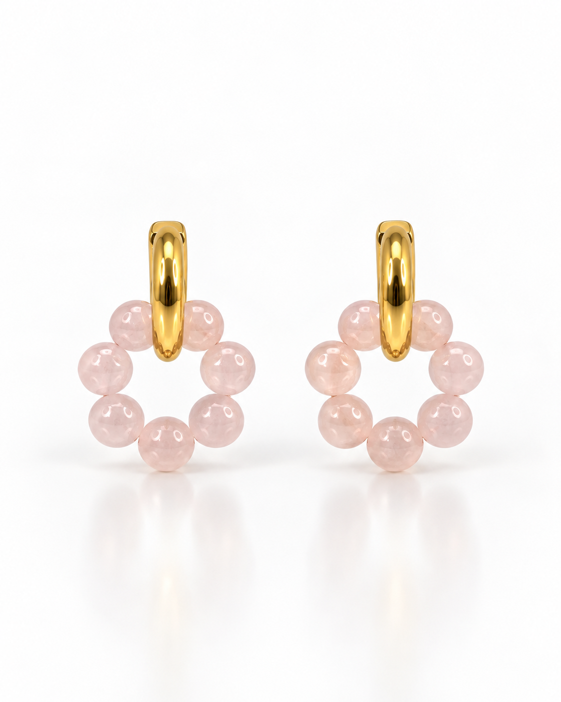 ROSE BEADED HOOP EARRINGS