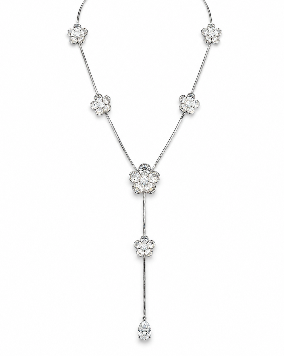 Flora Crystal Lariat Necklace