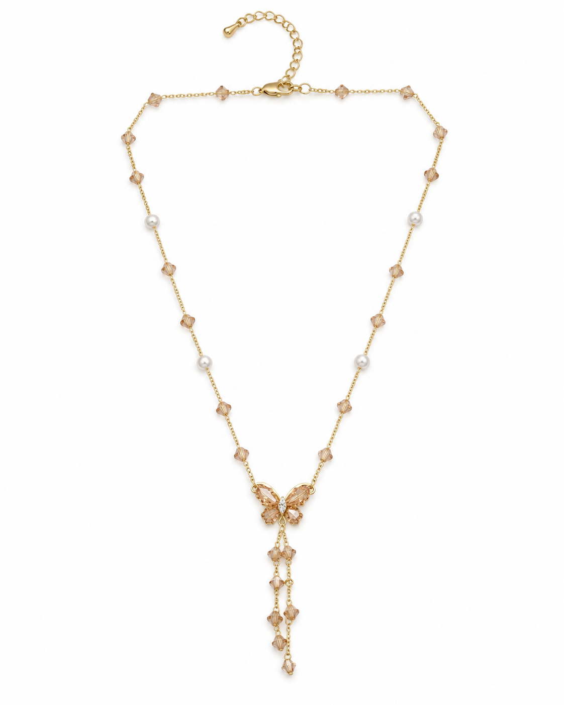 Aurelia Butterfly Lariat Necklace