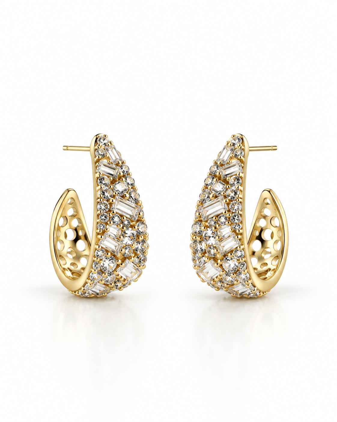 CRYSTAL PAVÉ OPEN HOOP EARRING