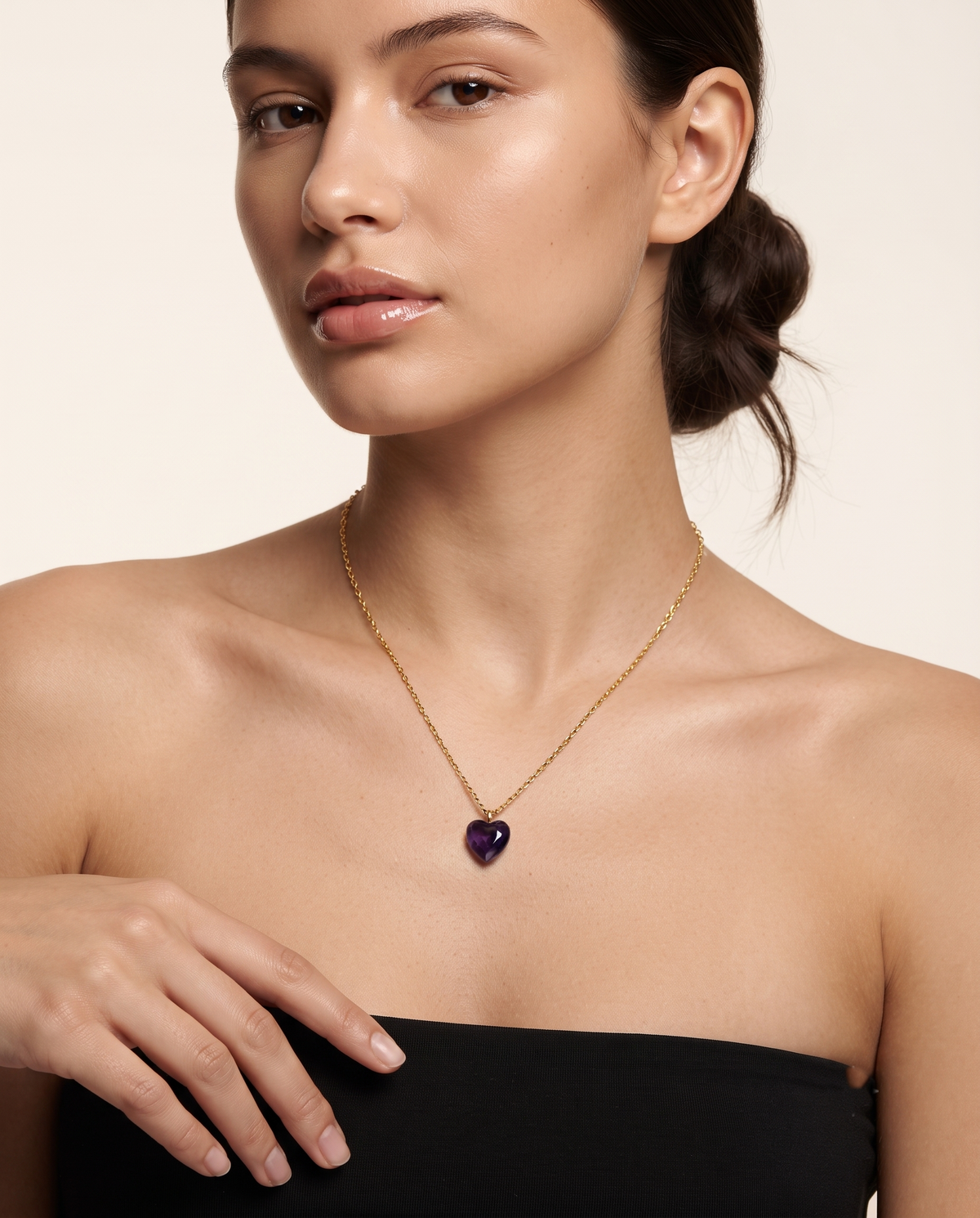 Amethyst Heart Necklace