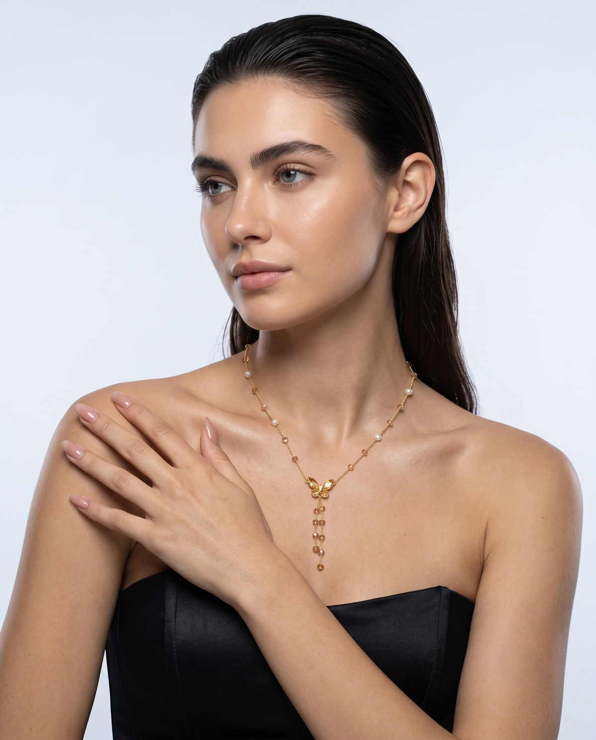 Aurelia Butterfly Lariat Necklace