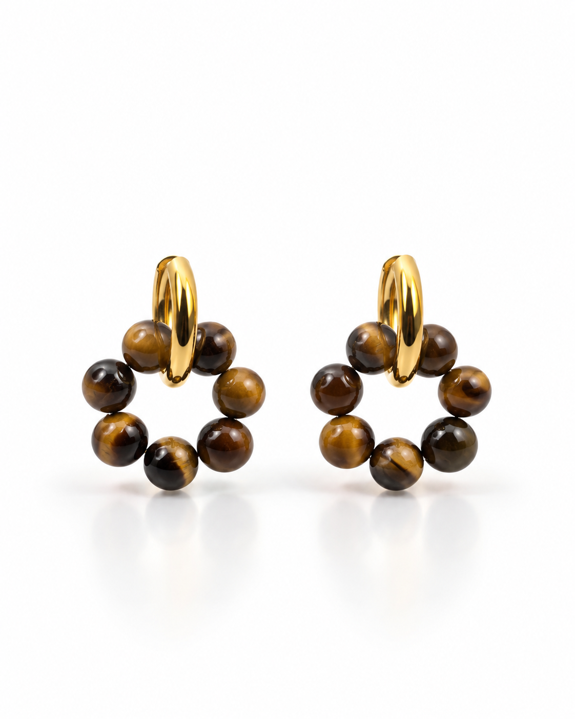 AMBER BEADED HOOP EARRINGS