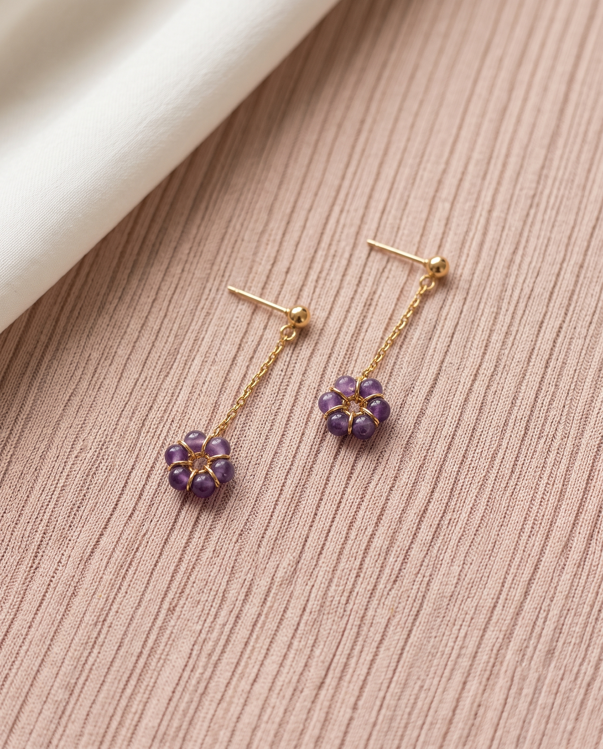 Amethyst Bloom Drop Earrings
