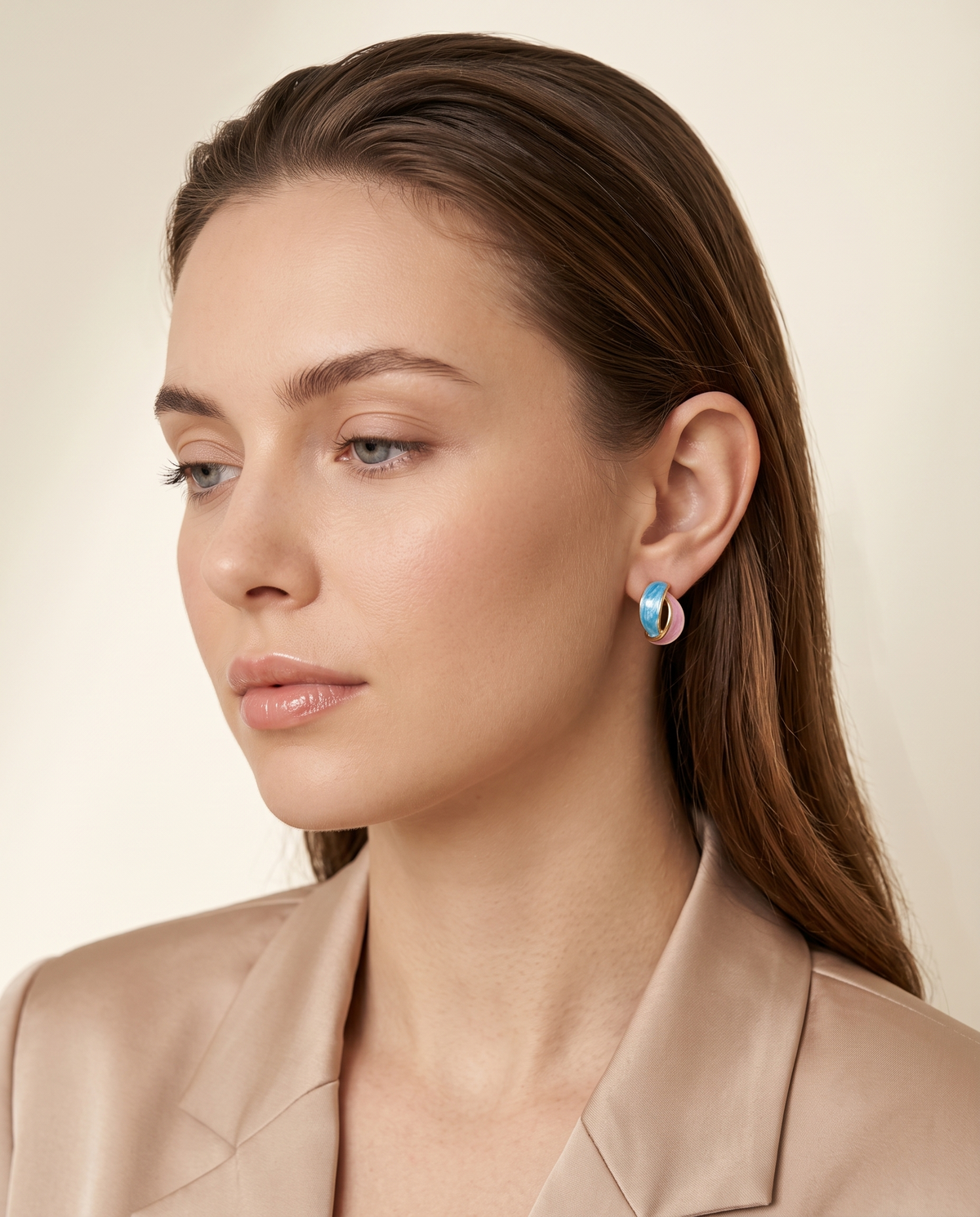 CALISTA AQUA ROSE EARRING