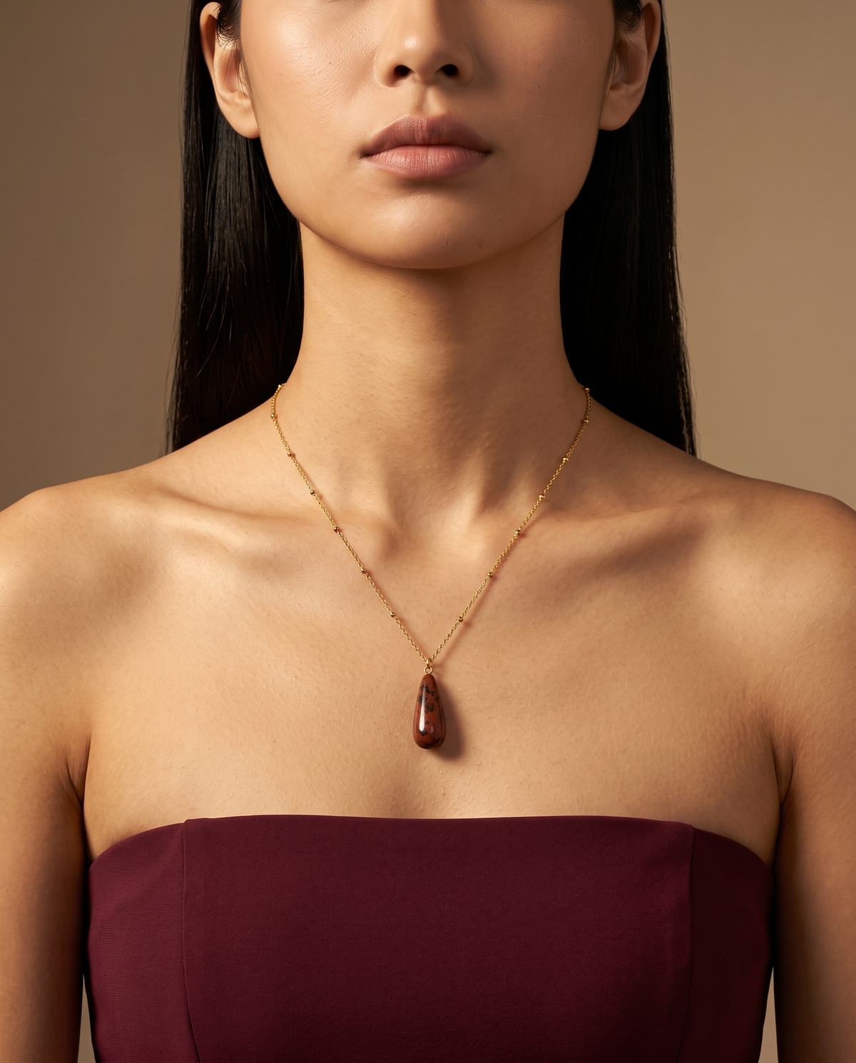 Sienna Speckled Teardrop Necklace