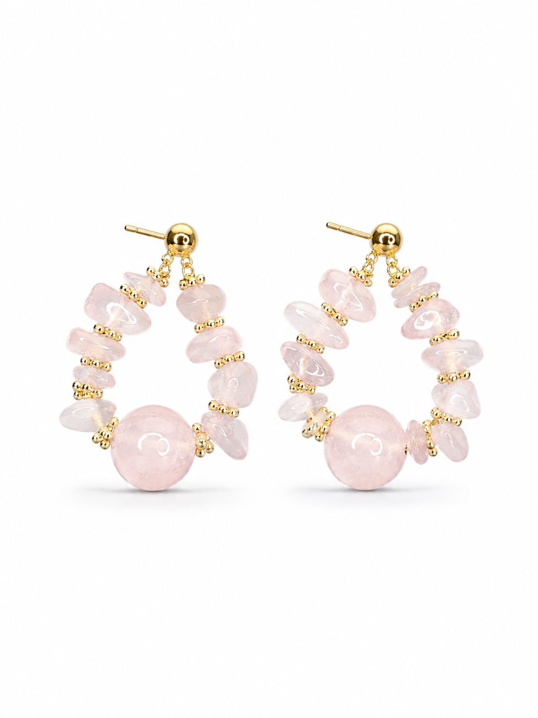 ROSE STONE HOOP EARRING