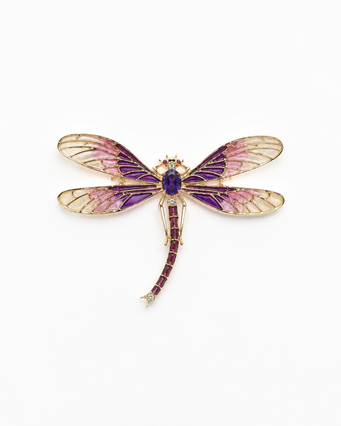 VIOLET WING DRAGONFLY BROOCH