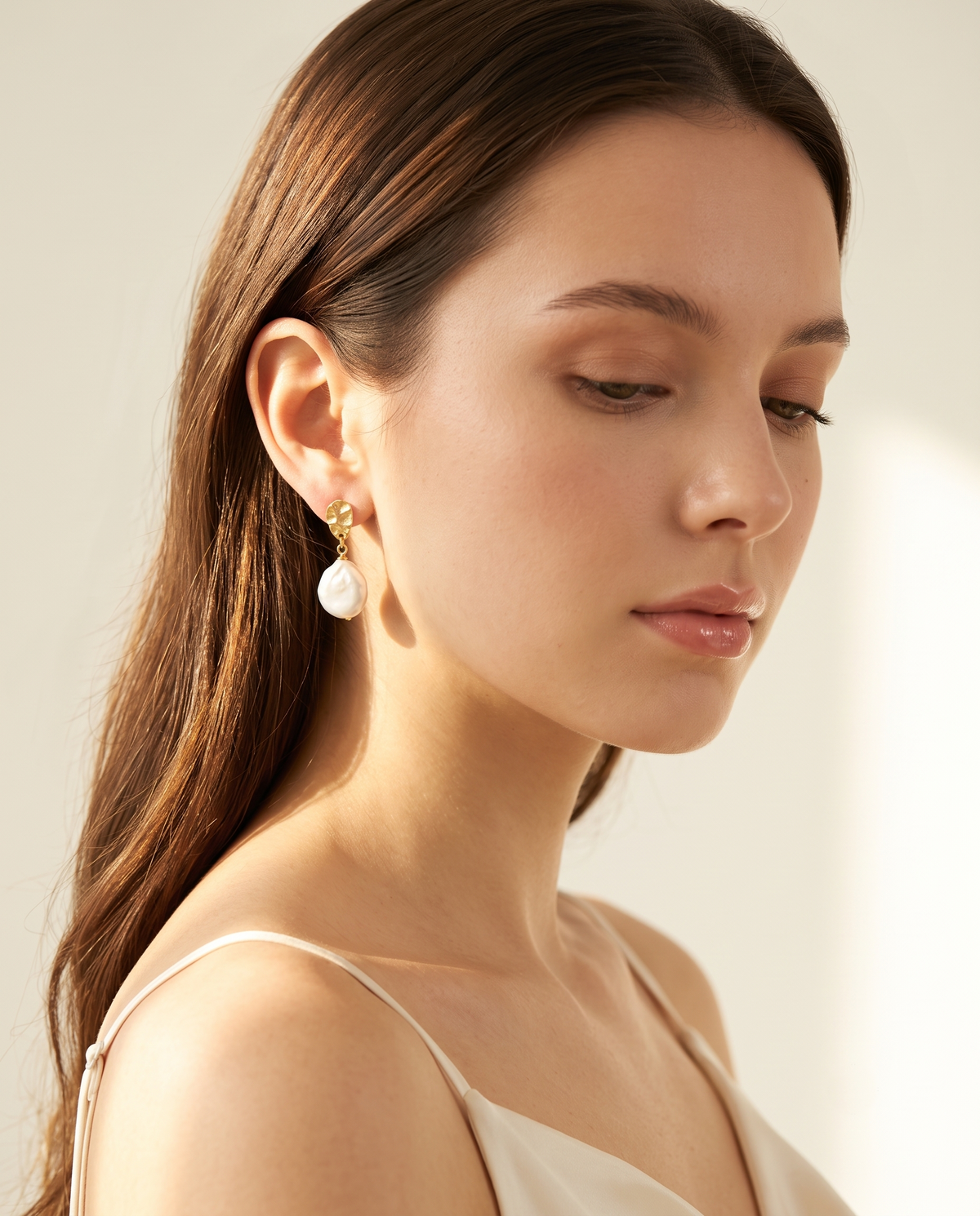 PETAL PEARL DROP EARRINGS