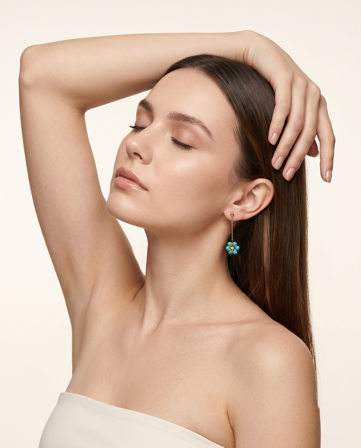 TURQUOISE BLOOM DROP EARRINGS
