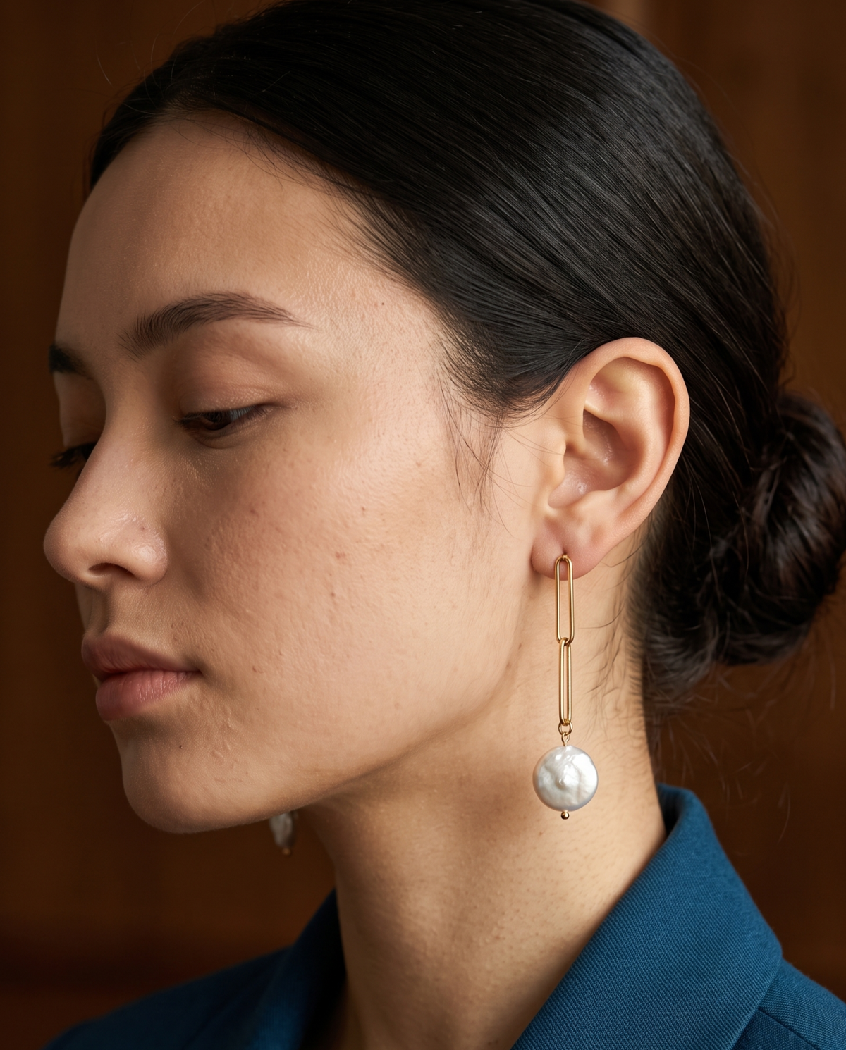 LUMIERE PEARL LINK EARRINGS
