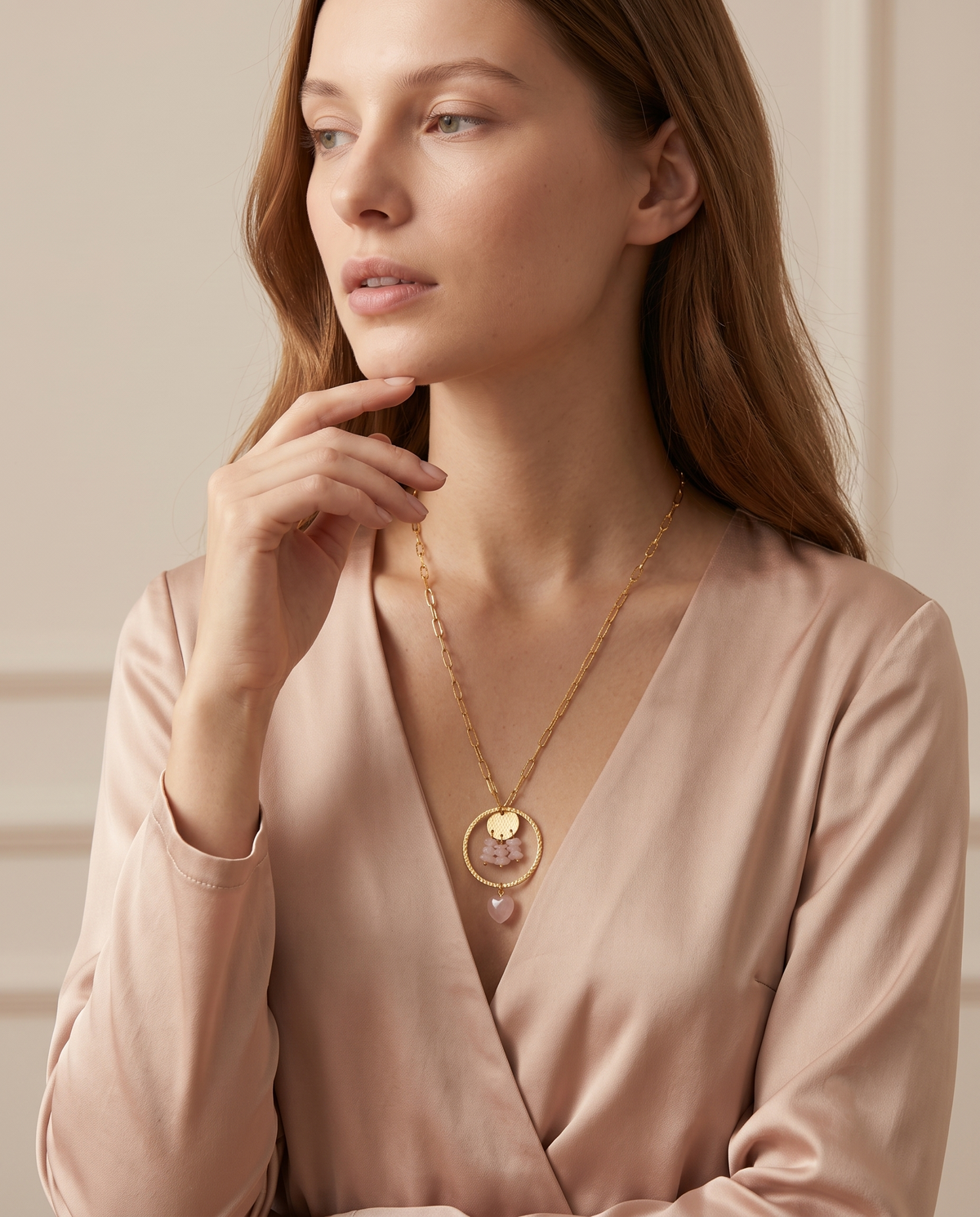 Roselle Heart Pendant Necklace
