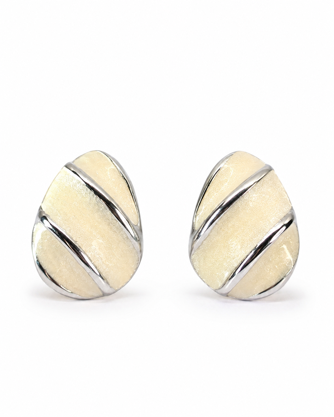 SCULPTED IVORY RIBBON EARRING