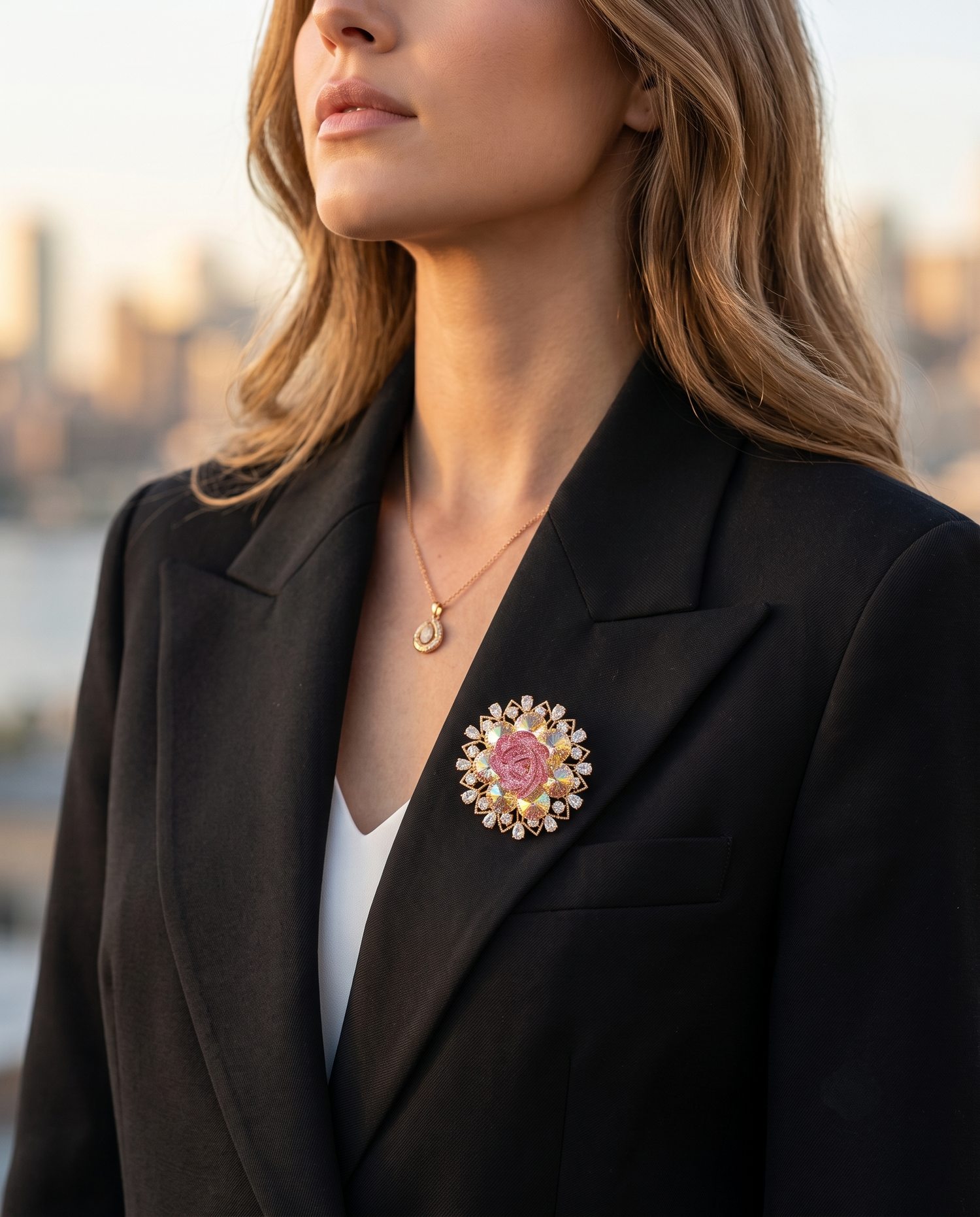 RADIANT BLOOM HALO BROOCH