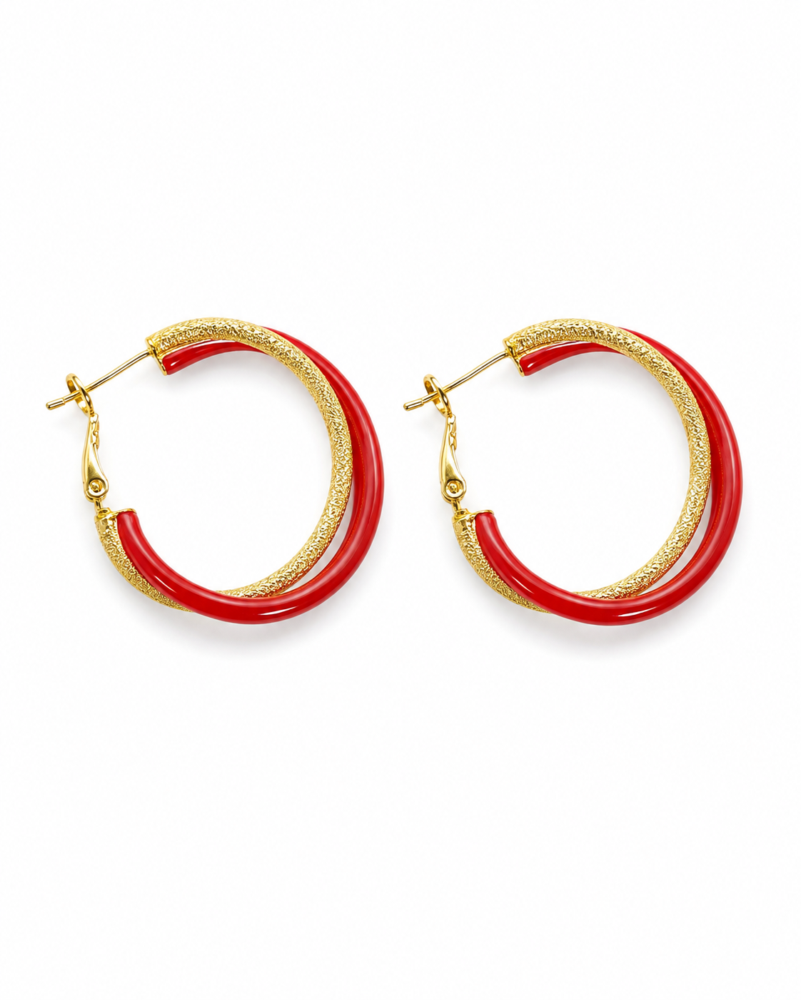 CRIMSON DUAL EMBRACE EARRING