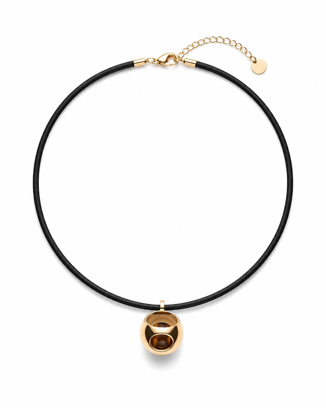 SCULPTED ORBIT NOIR NECKLACE
