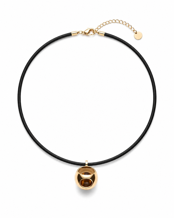 Sculpted orbit noir necklace