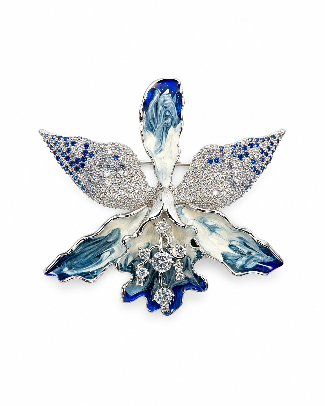 AZURE ORCHID CASCADE BROOCH