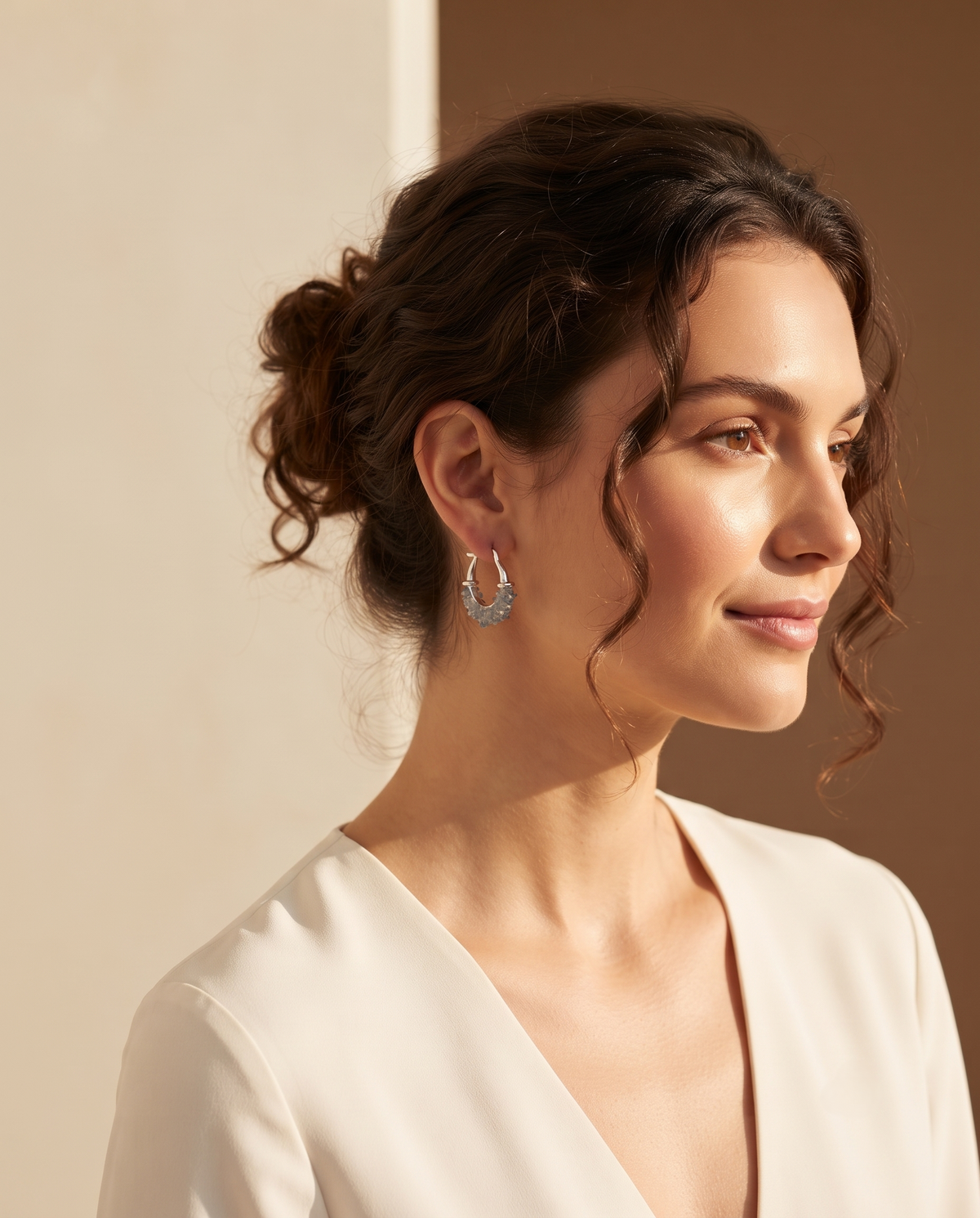 GLACIER MOSAIC HOOP EARRING