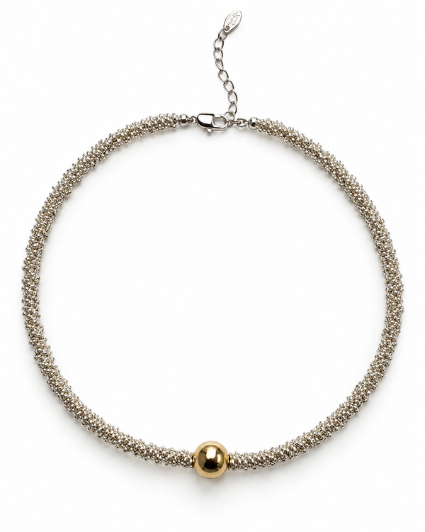 Woven bead accent necklace